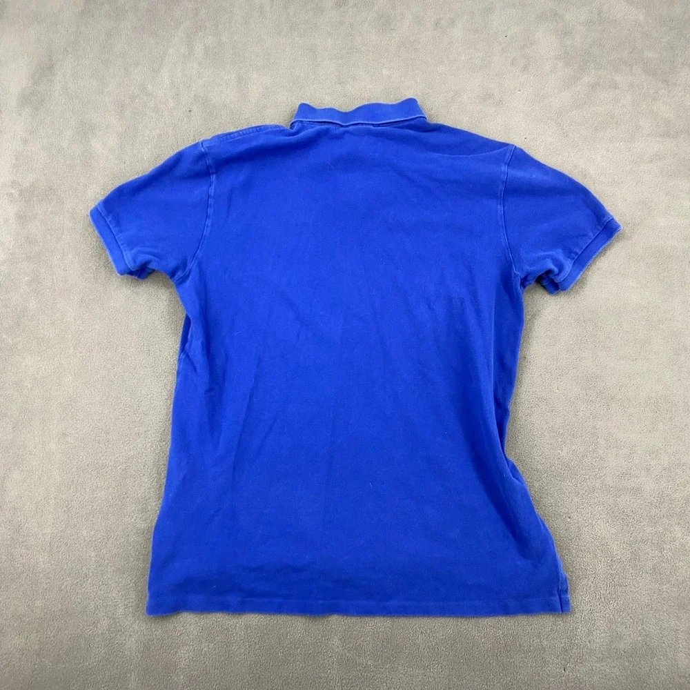 Polo Ralph Lauren Polo Shirt Mens Large Blue Custom Fit Pony Logo High Low Slit